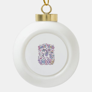 Unicorn Sweet Tooth Unicorn Original Merch Design_ Ceramic Ball Christmas Ornament