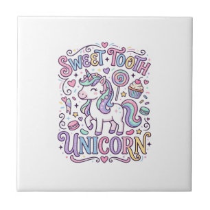 Unicorn Sweet Tooth Unicorn Original Merch Design_ Ceramic Tile