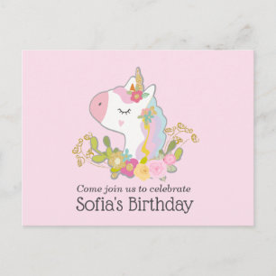 unicorn, sweet unicorn, magical, fantasy invitation postcard