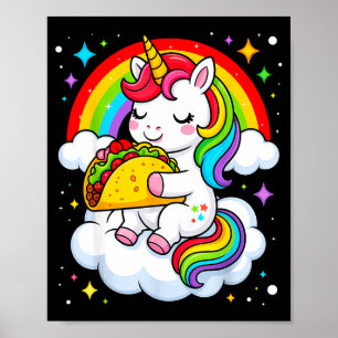 Unicorn taco rainbow fiesta cinco de mayo toddler poster