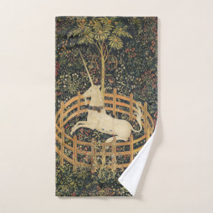 Unicorn Tapestries Captivity Mediaeval Tapestry Bath Towel Set