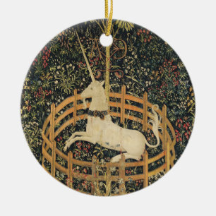 Unicorn Tapestries Captivity Mediaeval Tapestry Ceramic Ornament