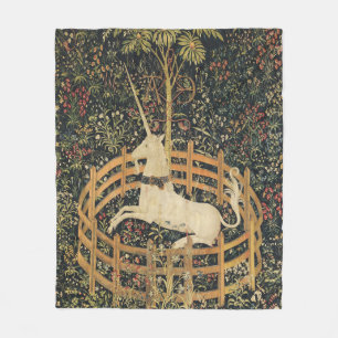 Unicorn Tapestries Captivity Mediaeval Tapestry Fleece Blanket