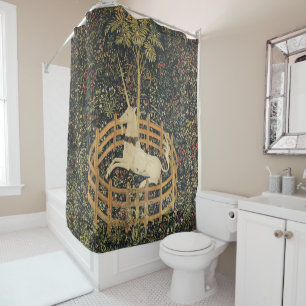 Unicorn Tapestries Captivity Mediaeval Tapestry Shower Curtain