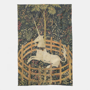 Unicorn Tapestries Captivity Mediaeval Tapestry Tea Towel