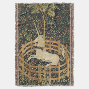 Unicorn Tapestries Captivity Mediaeval Tapestry Throw Blanket
