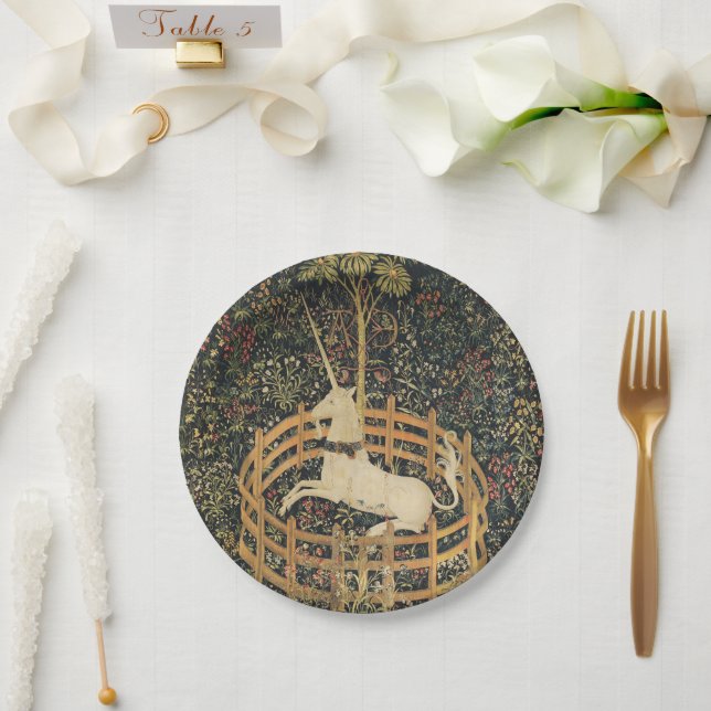 Unicorn Tapestries Classic Tapestry  Paper Plate (Wedding)