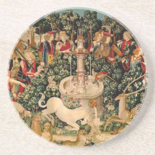 Unicorn Tapestries Found Legend Myth Mediaeval Art Coaster