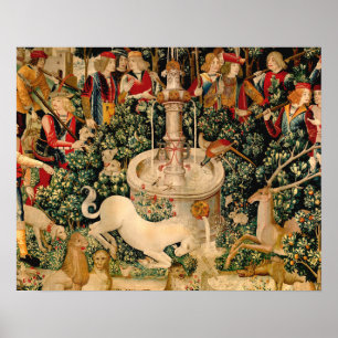 Unicorn Tapestries Found Legend Myth Mediaeval Art Poster