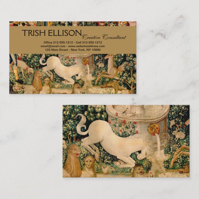 Unicorn Tapestries Found Legend Mythical Business Card (Front/Back)