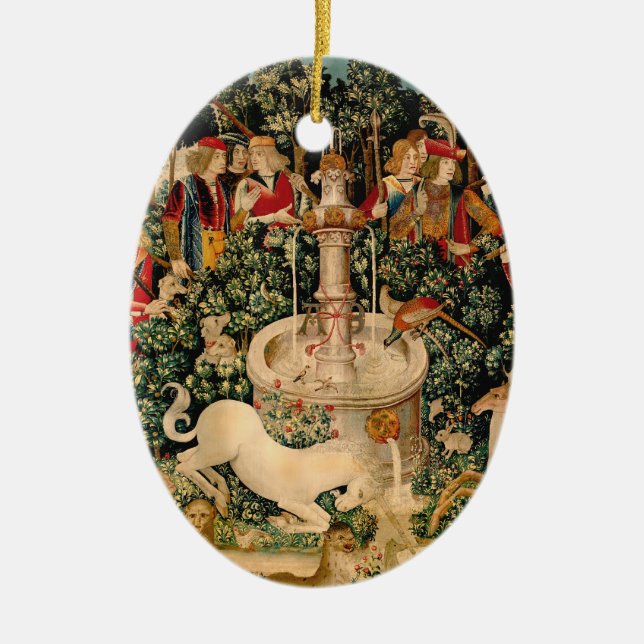Unicorn Tapestries Found Legend Mythical Ceramic Tree Decoration (Front)