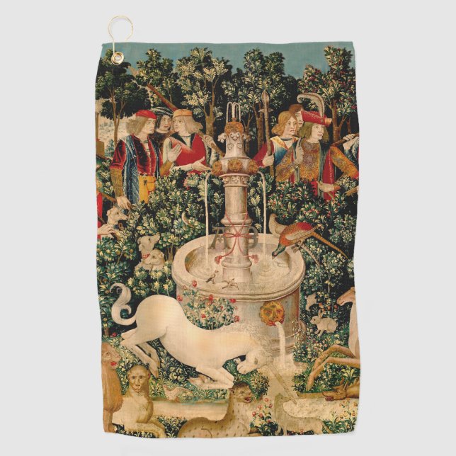 Unicorn Tapestries Found Legend Mythical Golf Towel (Front)