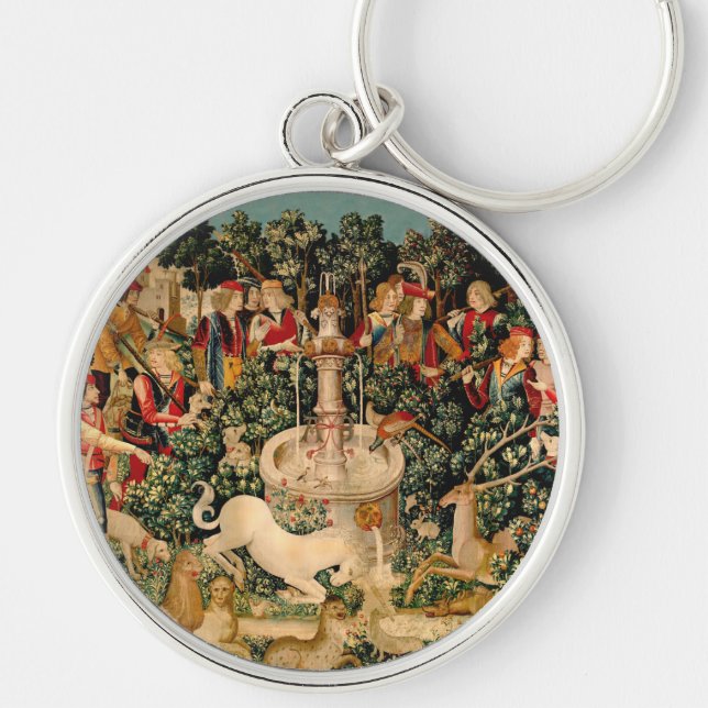 Unicorn Tapestries Found Legend Mythical Key Ring (Front)