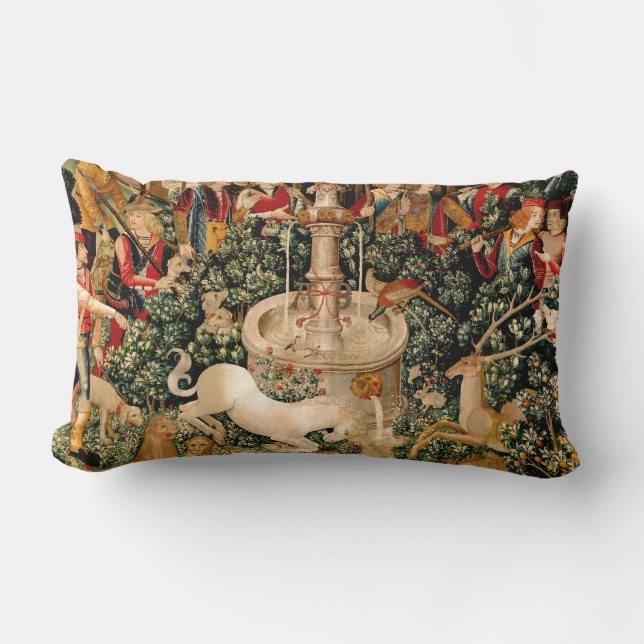 Unicorn Tapestries Found Legend Mythical Lumbar Cushion (Front)