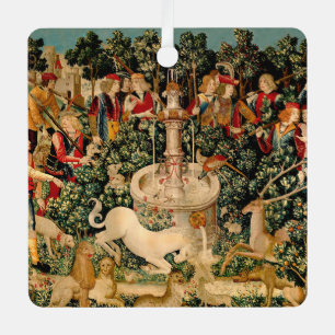 Unicorn Tapestries Found Legend Mythical Metal Tree Decoration