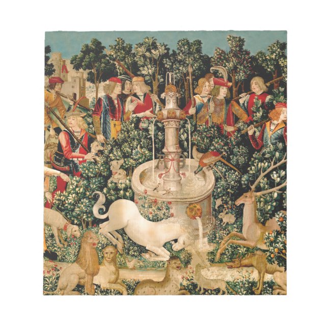 Unicorn Tapestries Found Legend Mythical Notepad (Front)