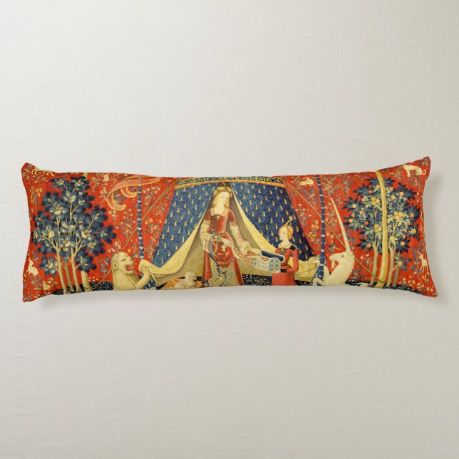 Unicorn Tapestries Lady Legend Mediaeval Body Cushion (Back)