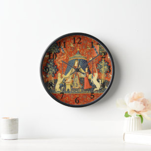 Unicorn Tapestries Lady Legend Mediaeval Clock