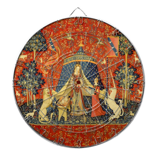 Unicorn Tapestries Lady Legend Mediaeval Dartboard (Front)