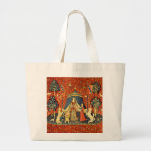Unicorn Tapestries Lady Legend Mediaeval Large Tote Bag