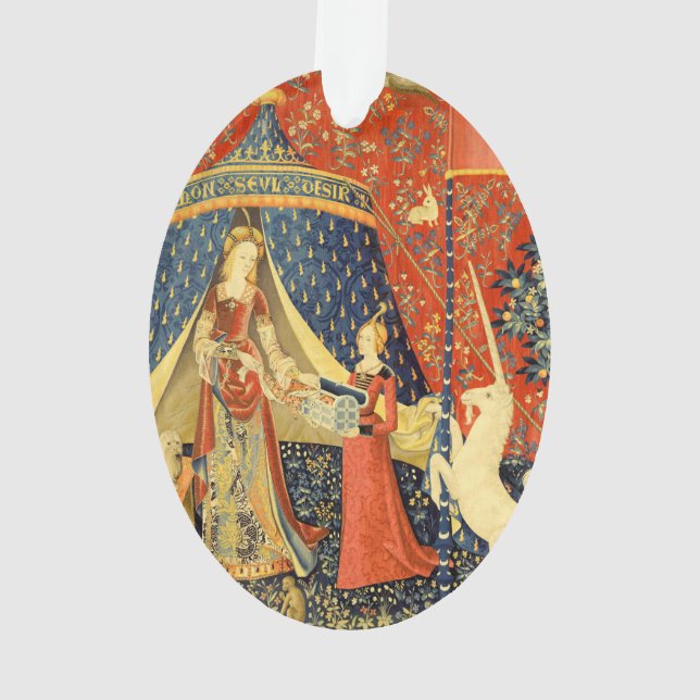 Unicorn Tapestries Lady Legend Mediaeval Ornament (Back)