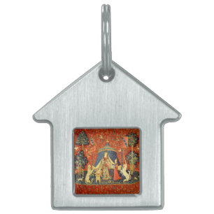 Unicorn Tapestries Lady Legend Mediaeval Pet Name Tag