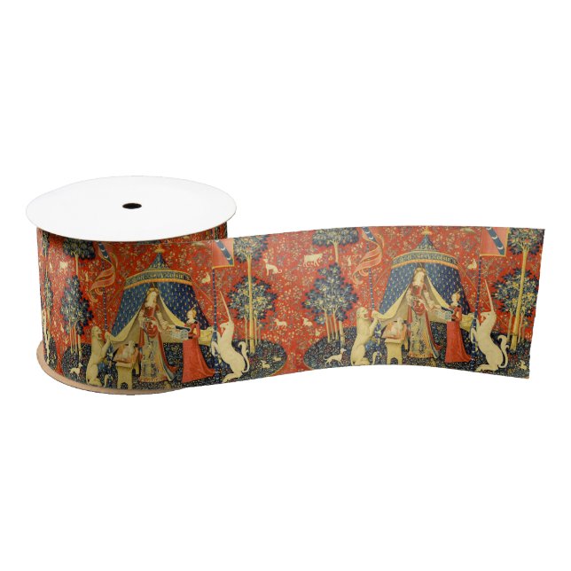 Unicorn Tapestries Lady Legend Mediaeval Satin Ribbon (Spool)