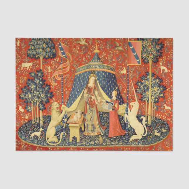 Unicorn Tapestries Lady Legend Mediaeval Tissue Paper (Front)