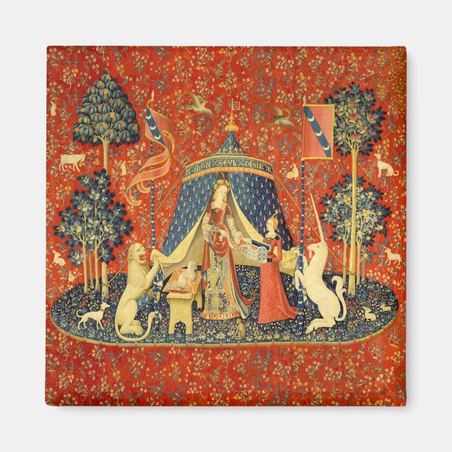 Unicorn Tapestries Lady Legend Medieval Magnet (Front)