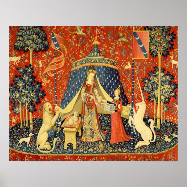 Unicorn Tapestries Lady Legend Medieval Poster (Front)