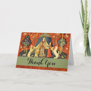 Unicorn Tapestries Lady Legend Myth Mediaeval Art Thank You Card