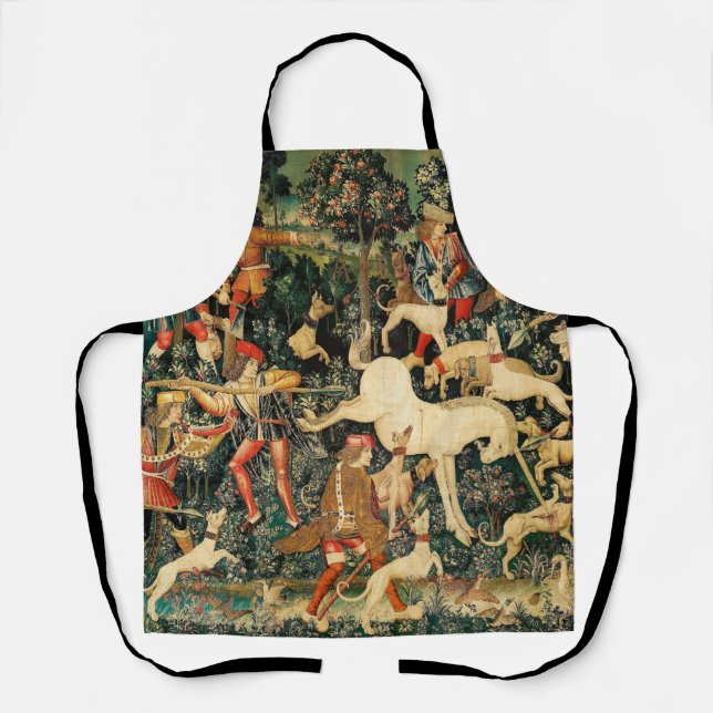 Unicorn Tapestries Mediaeval Classic Defends Hunt  Apron (Front)
