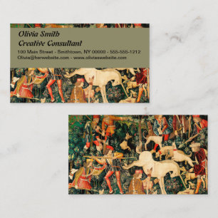 Unicorn Tapestries Mediaeval Classic Defends Hunt  Business Card