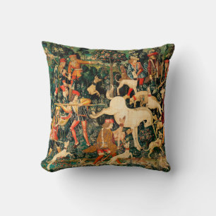 Unicorn Tapestries Mediaeval Classic Defends Hunt Cushion