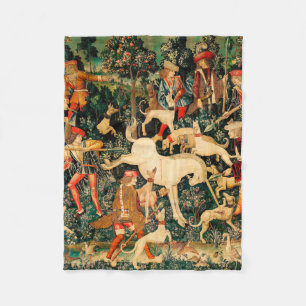 Unicorn Tapestries Mediaeval Classic Defends Hunt  Fleece Blanket