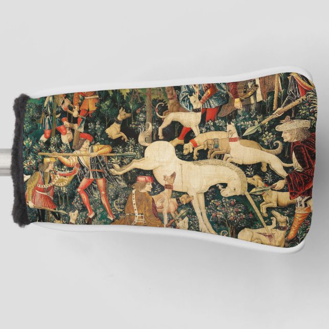 Unicorn Tapestries Mediaeval Classic Defends Hunt  Golf Head Cover (Front)