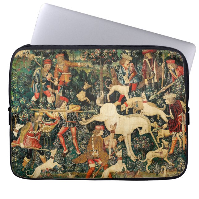Unicorn Tapestries Mediaeval Classic Defends Hunt  Laptop Sleeve (Front)