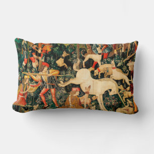 Unicorn Tapestries Mediaeval Classic Defends Hunt  Lumbar Cushion