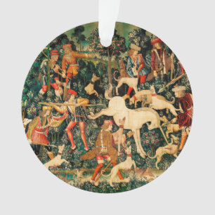 Unicorn Tapestries Mediaeval Classic Defends Hunt  Ornament