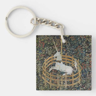 Unicorn Tapestries Medieval Classic Art Key Ring