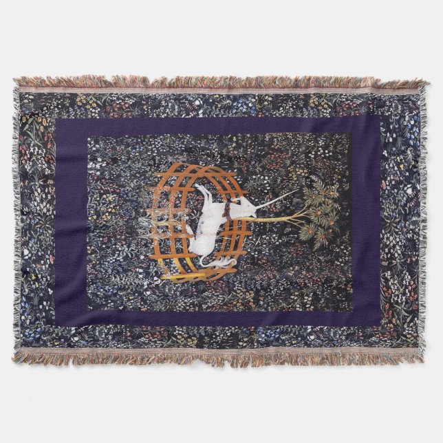 Unicorn Tapestry #7 Throw Blanket (Front)