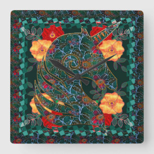 Unicorn Tapestry Square Wall Clock