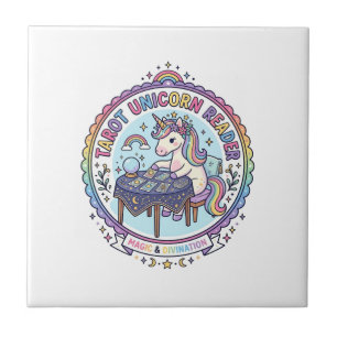 Unicorn Tarot Unicorn Reader Funny Shirt Graphic_1 Ceramic Tile