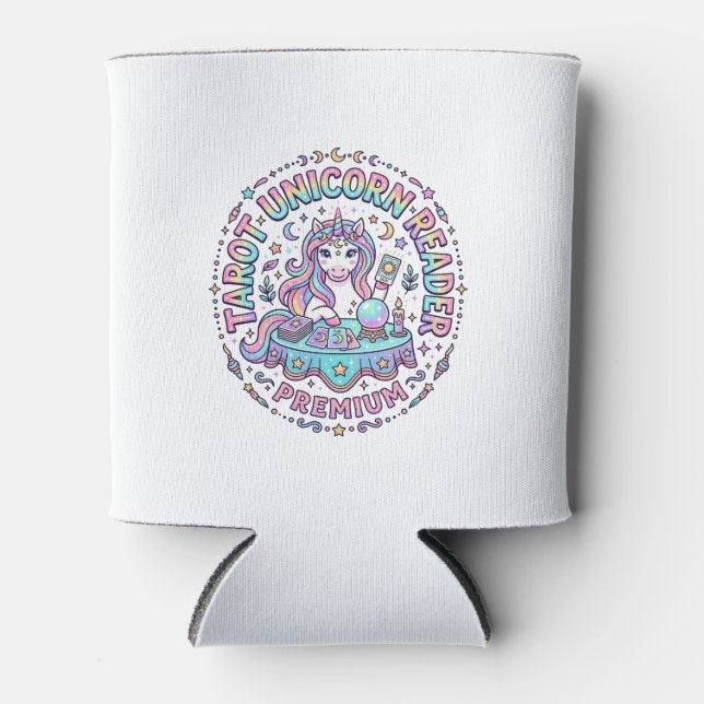 Unicorn Tarot Unicorn Reader Premium Funny Print o Can Cooler (Front)