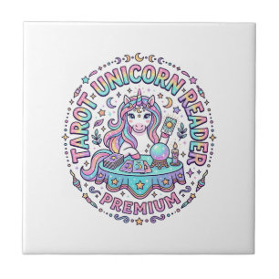 Unicorn Tarot Unicorn Reader Premium Funny Print o Ceramic Tile