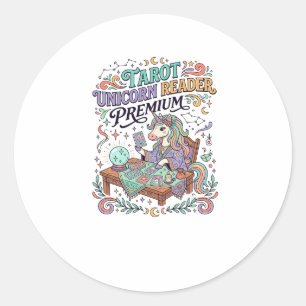 Unicorn Tarot Unicorn Reader Premium Kawaii Appare Classic Round Sticker