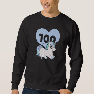 Unicorn  Teacher Student 100 Days Of School Sweatshirt