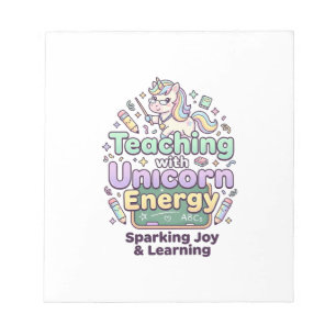 Unicorn Teaching with Unicorn Energy Bold Typograp Notepad