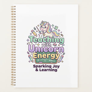 Unicorn Teaching with Unicorn Energy Bold Typograp Planner