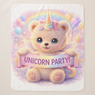 Unicorn teddy bear luxury blanket/nursery decor sherpa blanket